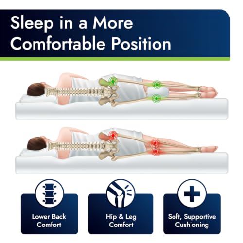 Memory Foam Knee Pillow for Side Sleepers | Sciatica & Back Relief