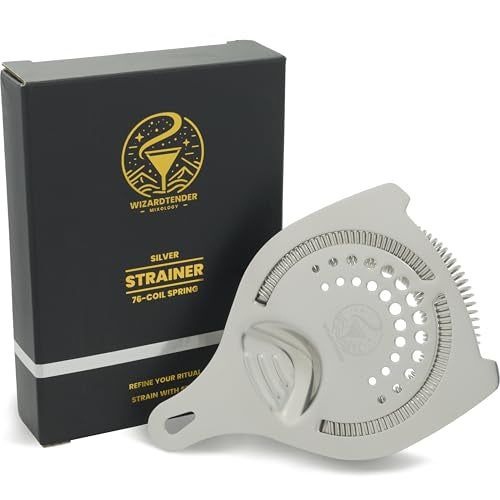 Wizardtender Glossy Silver Hawthorne Cocktail Strainer - Professional Bar Tool