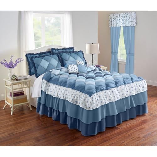 Queen Blue Bedspread - Soft and Colorful Bedding