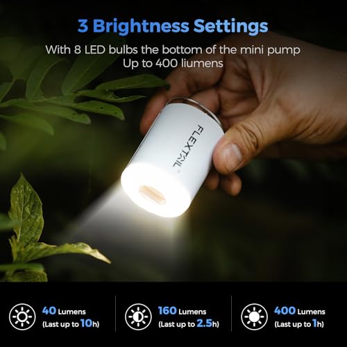 Portable Air Pump with Camping Lantern - Rechargeable Mini Pump