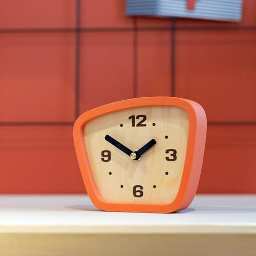 Mid-Century Modern Desk Clock – Silent Analog Table Clock for Home Decor