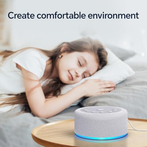 White Noise Sound Machine with 12 Color Night Lights - 30 Soothing Sounds & 5 Timers