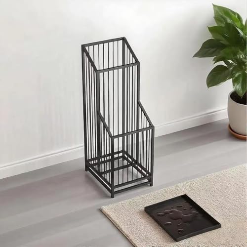 Modern Metal Umbrella Stand with Drip Tray for Entryway and Office