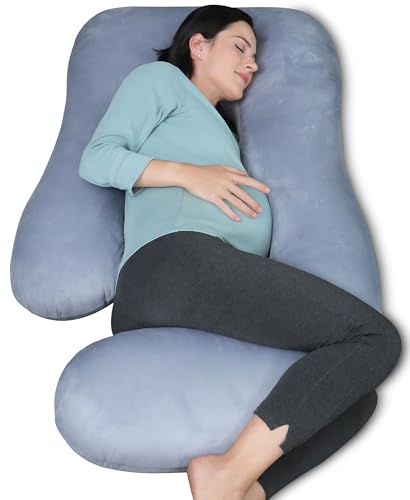 MOON PARK 57 Inch U-Shaped Pregnancy Pillow - Grey Full Body Maternity Support