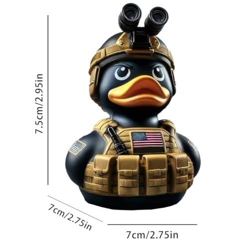 Military Veteran Tribute Duck Resin Figurine for Jeep Decor and Gifts