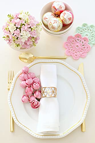 24 Pack Gold Round Metal Napkin Rings - Elegant Table Decor for Weddings & Holidays