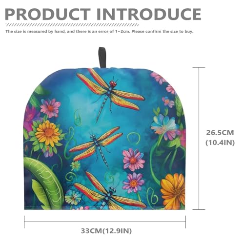 Insulated Tea Cozy for Teapot - Floral Dragonfly Print Thermal Cover