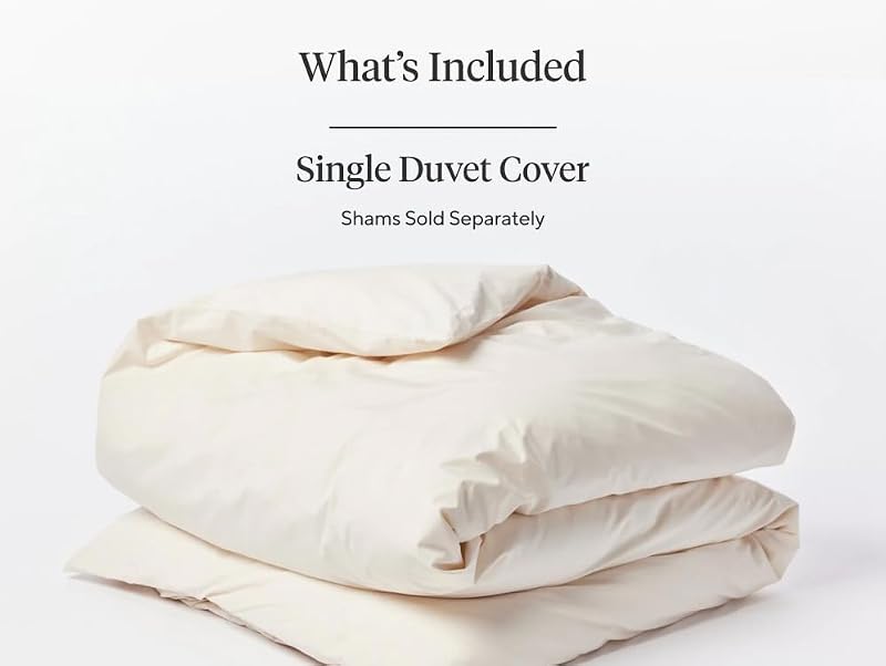 Organic Cotton Twin Duvet Cover - Crinkled Percale, Steel Blue