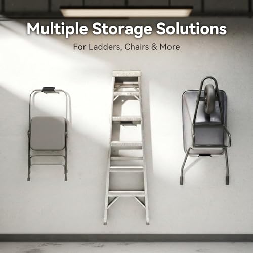 Heavy Duty Wall Mount Ladder Hooks 2 Pack for Garage Storage