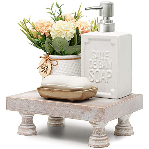 8.5-Inch Square Wood Riser Display Stand for Farmhouse Home Decor