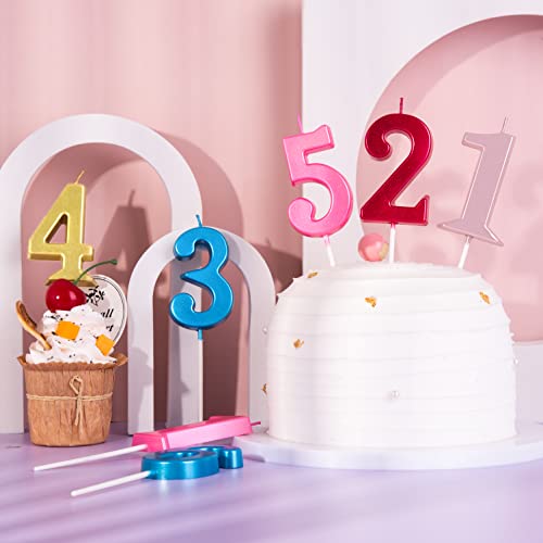 Modern Gold Number 2 Birthday Candle - 2.76 Inch Cake Decoration