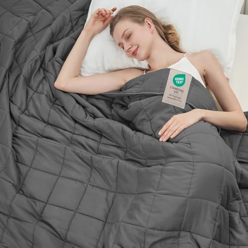 BETU 20lb Weighted Blanket for Adults - 48"x72" Soft Microfiber Throw, Grey