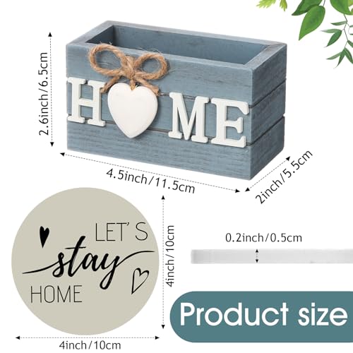 Queekay Slate Coasters Set of 6 with Holder – Farmhouse Wooden Drink Coasters