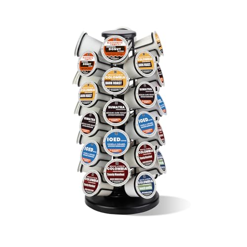 360° Rotating Coffee Pod Holder Carousel - 40 Pod Countertop Storage Stand
