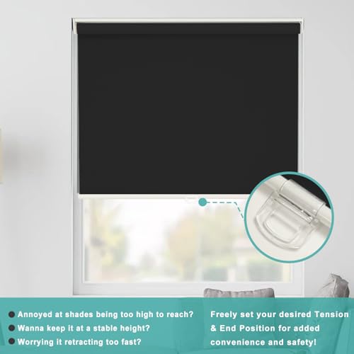 Cordless Blackout Roller Shades 100% Room Darkening, 48" x 72"