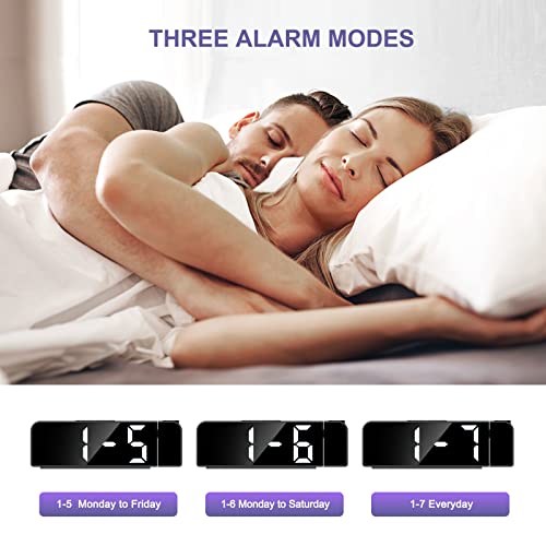 Projection Alarm Clock with 7.9-Inch LED Display and Adjustable Brightness