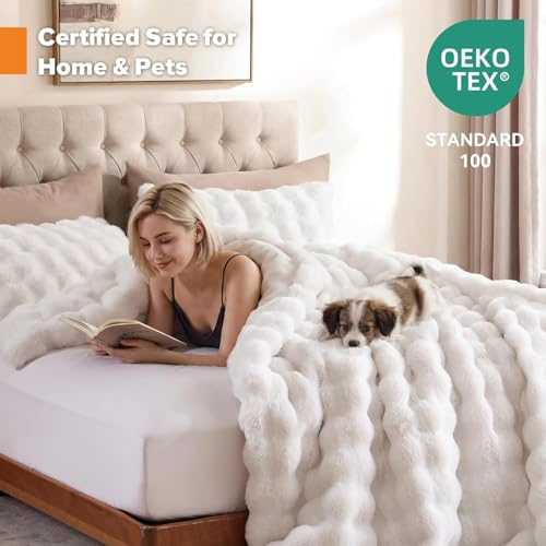 Queen Faux Fur Comforter Set - Soft, Fluffy Winter Bedding