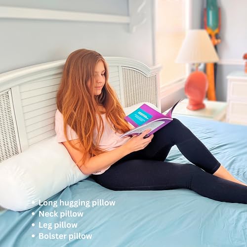 48-Inch Adjustable Round Body Pillow with Zipper Cover - Soft Support