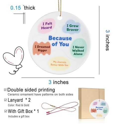Cor-boy Thank You Gift Ornament - Inspirational Wall Hanging for Teacher, Mentor, Friends, Family, Colleague, Nurse, Christmas