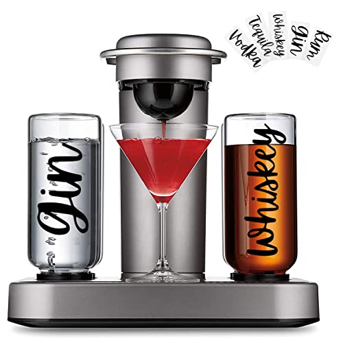 3 Sets Black Vinyl Label Stickers for Bartesian Cocktail Machine Bottles