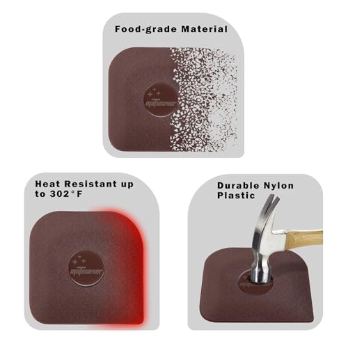 Non-Scratch Pan Scraper Set (5-Pack) - Plastic Pot Scraper for Cast Iron