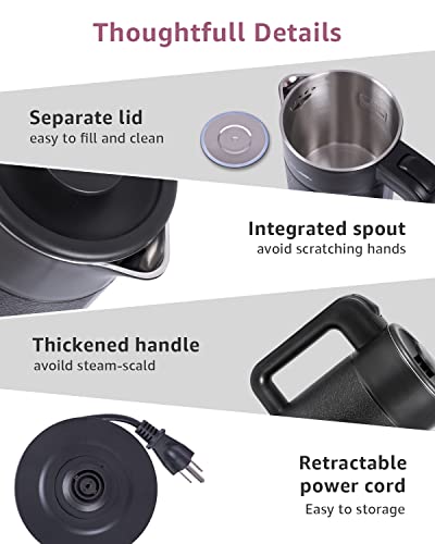 0.6L Portable Electric Kettle, Stainless Steel Travel Hot Water Boiler
