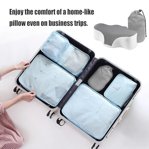 Travel Size Cervical Neck Pillow - Ergonomic Memory Foam for Pain Relief