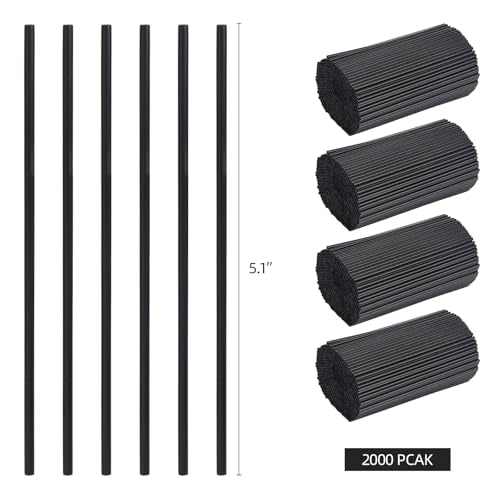 Black Plastic Coffee Stir Sticks 2000 Count - Disposable Cocktail & Drink Stirrers