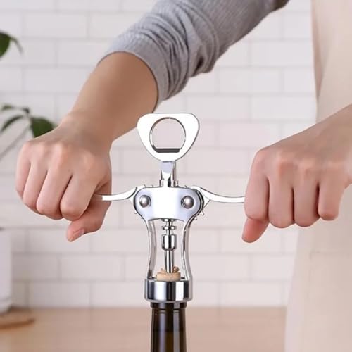 Multifunctional Wing Lever Corkscrew & Bottle Opener - Durable Barware Tool