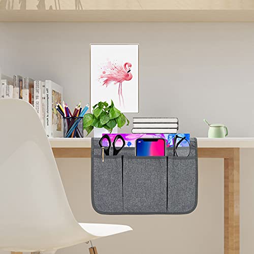 Bedside Caddy Storage Organizer for Bed, Sofa, and Dorm - Dark Grey