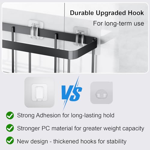 14-Pack Adhesive Shower Caddy Replacement Hooks, Waterproof Wall Strips