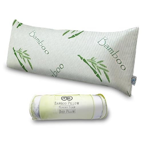 20x54 Inch Bamboo Fiber Memory Foam Body Pillow for Side Sleepers