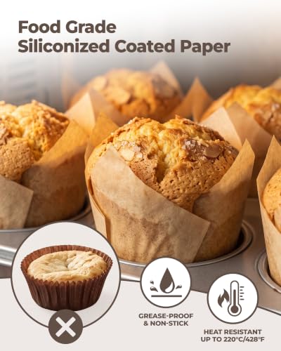 150pcs Tulip Cupcake Liners for Baking Muffins & Cookies - Greaseproof, Heat-Resistant