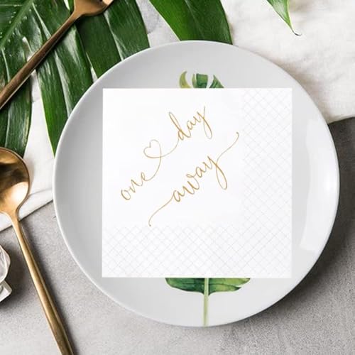 Geloar Gold 50 Rehearsal Dinner Cocktail Napkins - Bulk 2-Ply Paper Party Supplies
