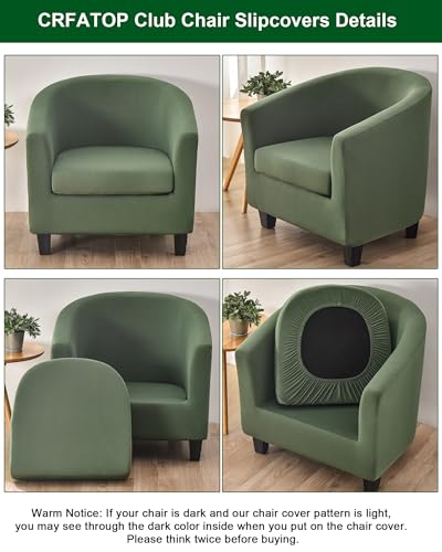 2 Piece Stretch Club Chair Cover Set - Soft & Washable Protector