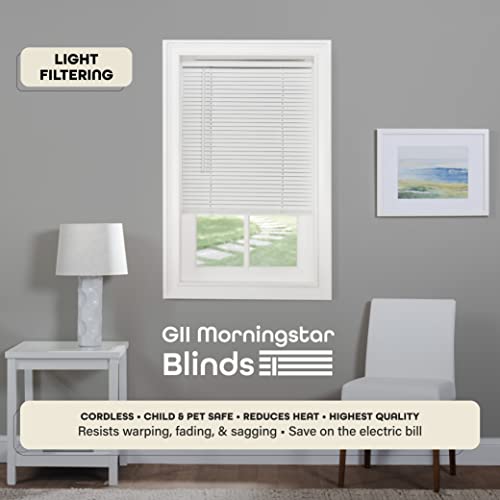 Achim Cordless Light Filtering Mini Blind 23 x 42 in Pearl White