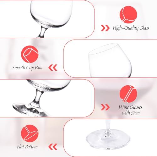 KAMMAK Crystal Cognac Glasses Set of 2, 9oz Brandy & Whisky Snifters