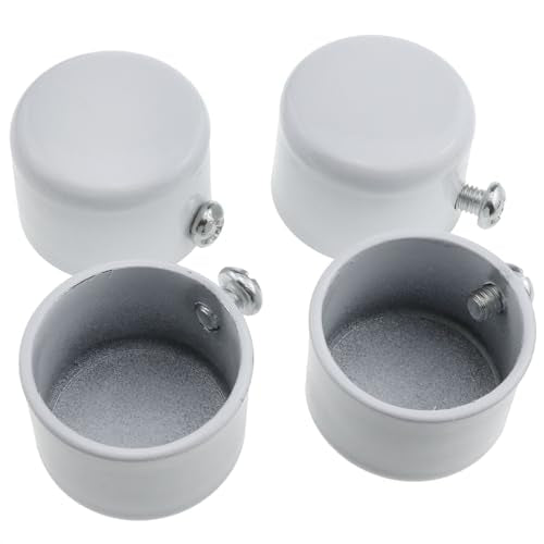 Metal Curtain Rod Finials, 1.1-Inch Round End Caps for Rods (4 Pack)