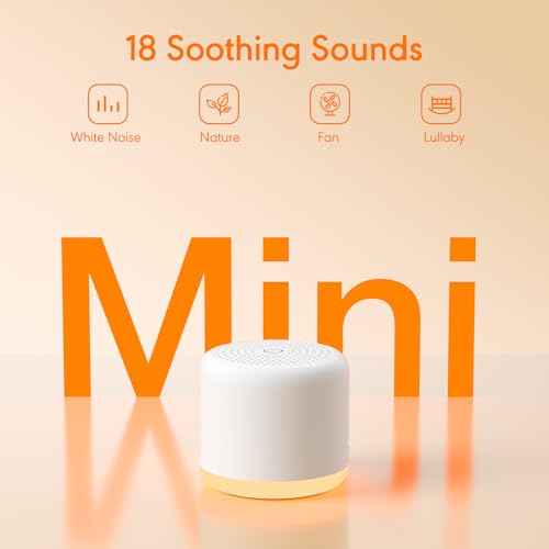 Portable White Noise Machine with Night Light & 18 Soothing Sounds for Sleep