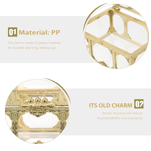 2-Piece Transparent Pirate Treasure Chest, Mini Plastic Jewelry Organizer