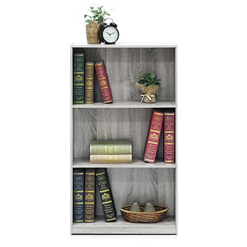 Furinno Basic 3-Tier Open Shelf Bookcase - French Oak, Space-Saving Storage