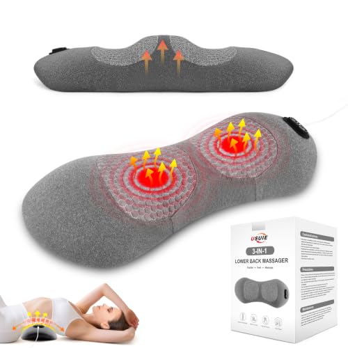 Lumbar Support Pillow with Heat & Massage - Ergonomic Memory Foam