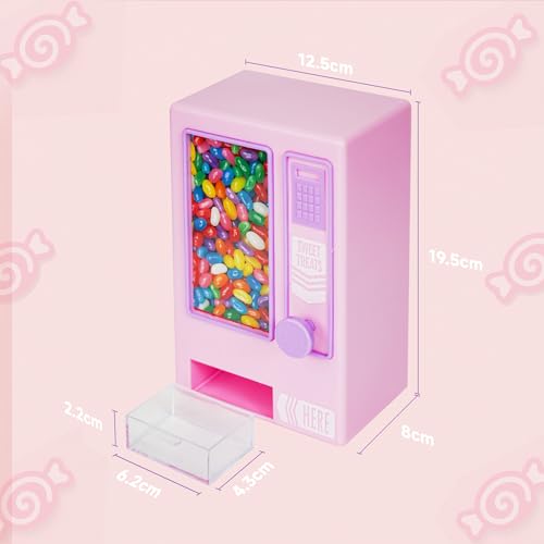 YOBRO Pink Candy Dispenser Mini Vending Machine for Desktop