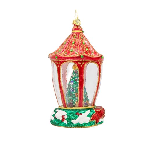 Christopher Radko Handcrafted European Glass Christmas Tree Ornament Sparkle 'n Spruce Lantern - 2025 Collection