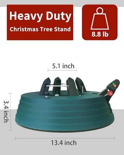 Leejec Christmas Tree Stand with Water Reservoir for 6ft Tree (5.1" Trunk) - Easy Setup, Water Level Indicator