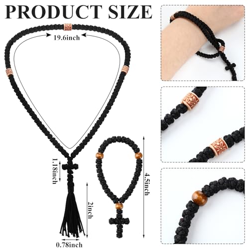 2-Piece Orthodox Christian Prayer Rope Set, 100-Knot and 33-Knot Chotki