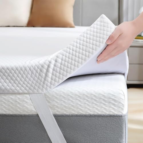 SINWEEK 2 Inch Gel Memory Foam Mattress Topper Twin Size with Washable Cover