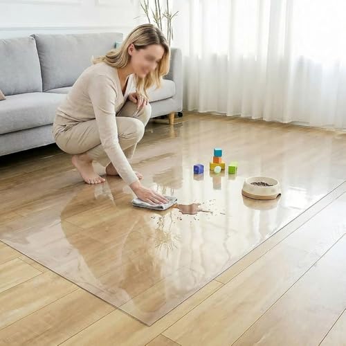 Heavy-Duty Clear PVC Floor Protector Mat for Hardwood and Carpet