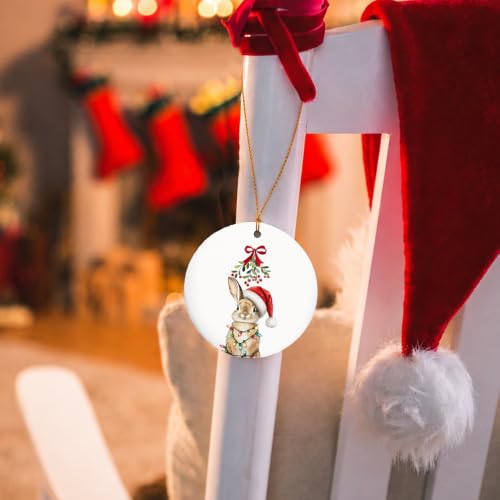 MIBEZE Santa Bunny Christmas Ceramic Ornament Gift - Variation 71