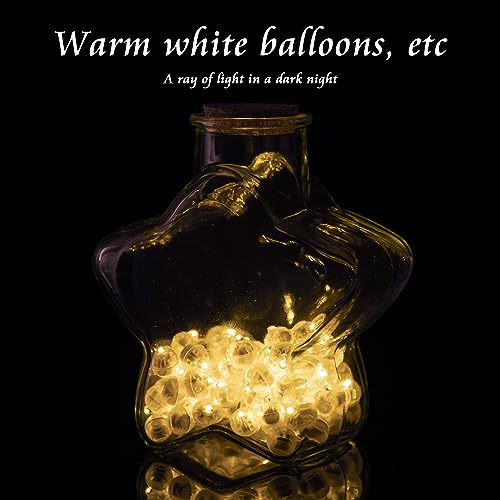 Chzk 200pcs Warm White Mini LED Balloon Lights Multicolor Paper Lanterns for Easter Party Christmas